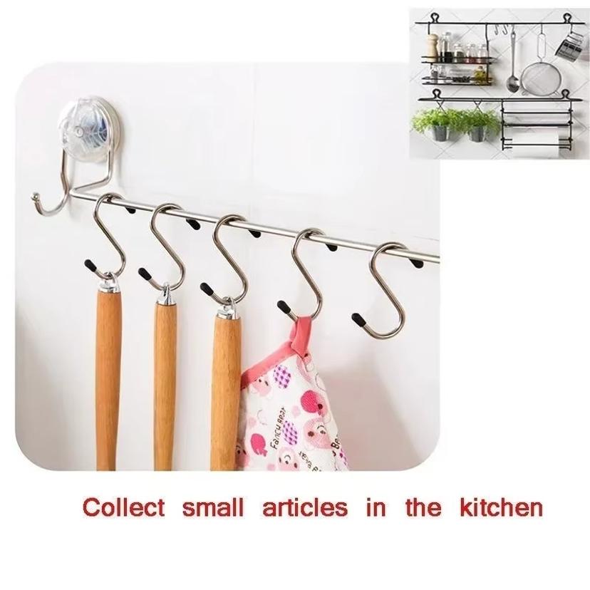 4 Pcs Stainless Steel S-shaped Hook, Traceless Portable Clothing Hook Kitchen Double Headed Multi-purpose Shelf Metal Hook