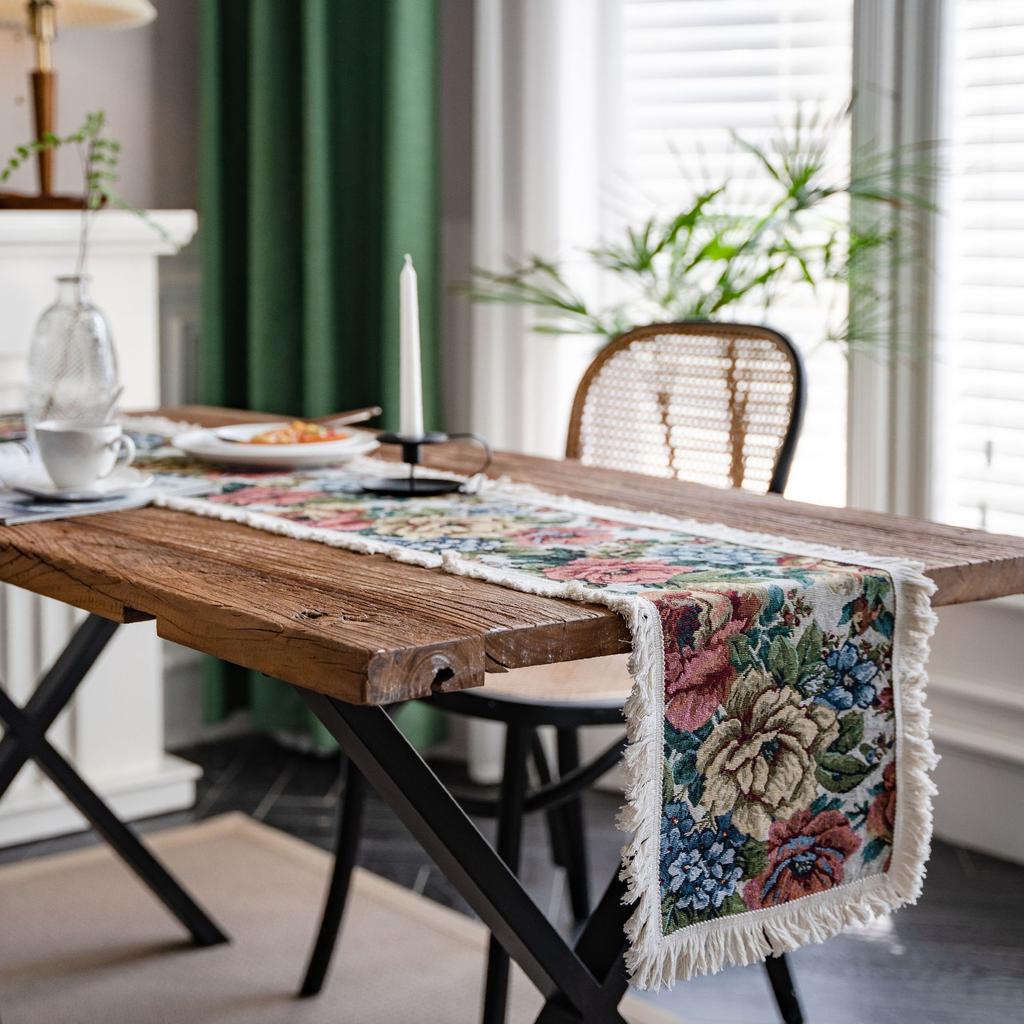 Table Flag Jacquard Sunflower American Fringed Party Decoration American Decoration Porch Cover