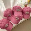Unisex Pink Lover Heart Cat Embroidery Baseball Caps Spring and Autumn Outdoor Adjustable Casual Hats Sunscreen Hat
