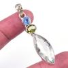 Natural Green Amethyst,Peridot 925 Solid Sterling Silver Jewelry Pendant 2" Z7m56
