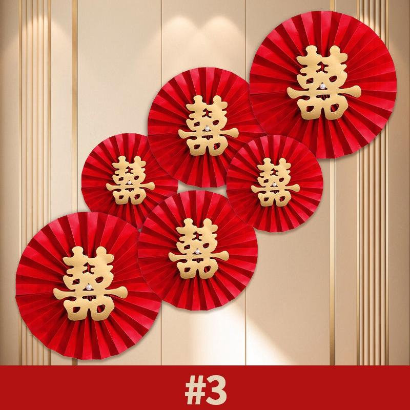 Chinese Wedding Decoration Double Happiness Background Wall Ornament Traditional Wedding Wall Stickers Decal Party Supplies