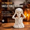 PLA Printed Desktop Figurines Hands on Head Skeleton Figurine, 3D Skull Statue, Funny Stress Relief Gifts Decor, Gothic Halloween Decoration