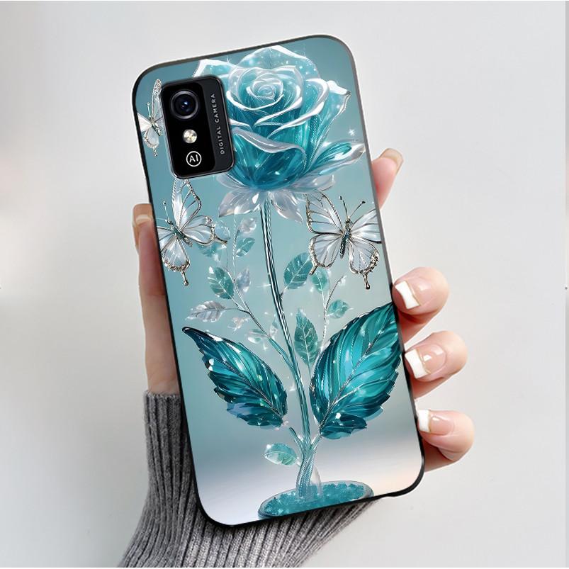 Phone Case For ZTE Blade L9 Casing Luxury Fashion Butterfly Flowers Black Jelly Soft Silicone Back Cover For ZTE BladeL9 Bumper