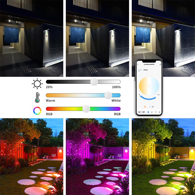 Smart Tuya Floodlight RGB CW Dimmable APP Voi Control IP66 Waterproof LED Outdoor Flood Light Party Garden Yard Landscape Lamp