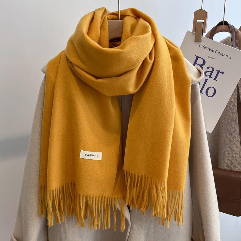 Winter Scarf For Women Long Warm Cashmere Scarves Hijab Solid Lady Shawl Wrap Female Pashmina Bandana Head Scarfs New