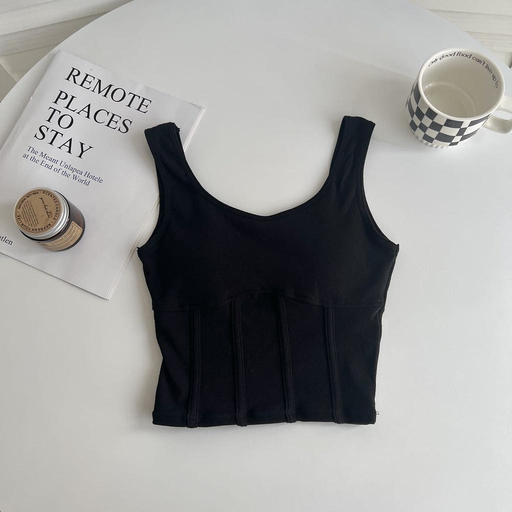 New Pure and Sexy Round Neck Camisole for Women Short and Fitted