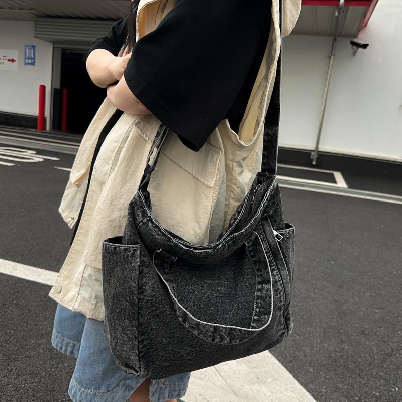 Джинсовая сумка, женская сумка через плечо, большая вместительная сумка через плечо для мужчин, сумка-мессенджер