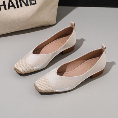 Нишевые лоскутные туфли-лодочки с квадратным носком - Осенний женский стиль 2025