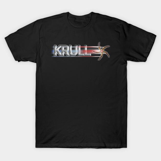 Men Black Print T-shirt Krull No-Cut Heat Transfer Print Cotton Tshirt