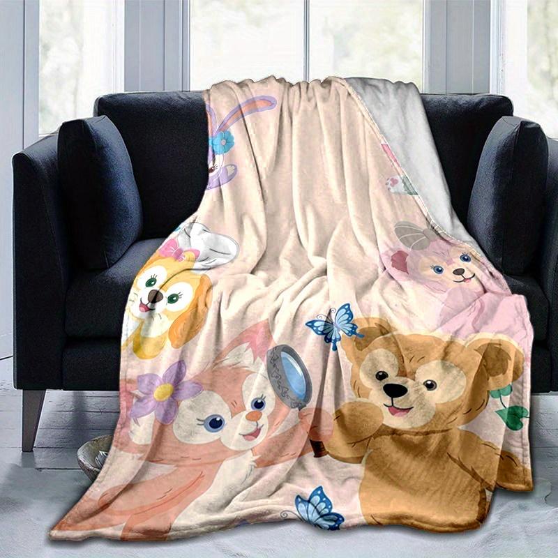 1pc, Duffy and Friends (3) Cozy Flannel Throw Blanket, Perfect Gift for Bedroom, Living Room, Travel, Camping, Car, Beach, Office Naps, Ideal Sofa Bla