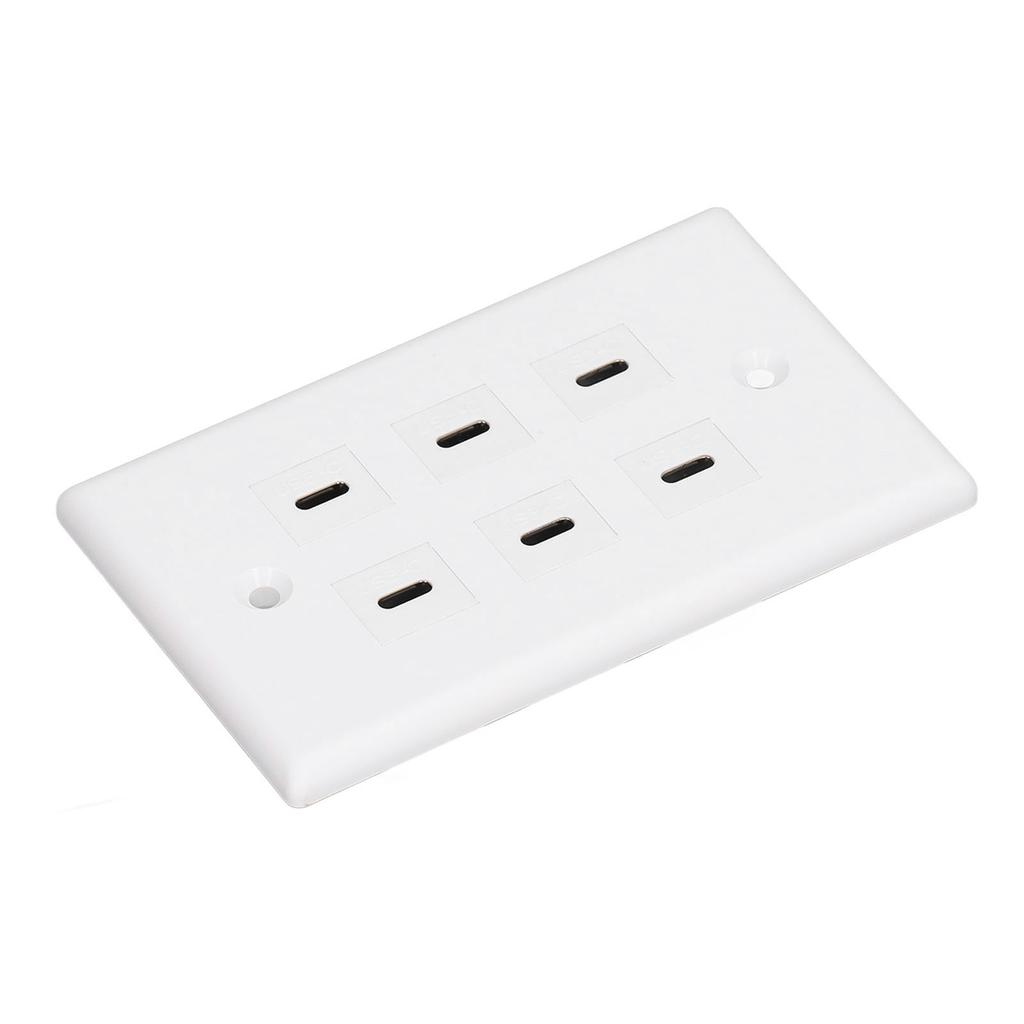 6 Port USB Receptacle Outlet Type C USB Outlet Wall Wide Applicability USB Outlet Plug for Business Office