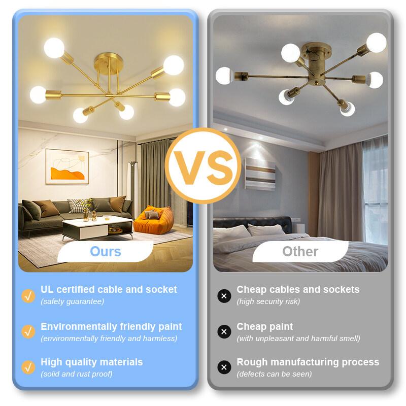 Canmeijia Современная люстра в скандинавском стиле, потолочный светильник, 6 головных подвесных светильников, подвесной светильник для гостиной, столовой