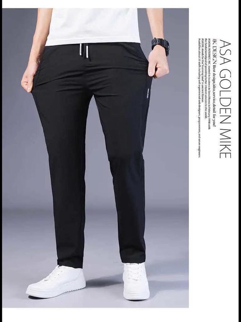 Мужские быстросохнущие дышащие эластичные повседневные прямые брюки Ice Silk