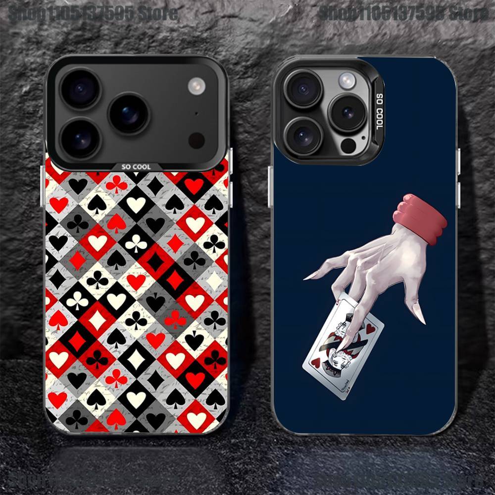 Ace of Spades Poker Phone Case For iPhone 17,16,15,14,13,12,11,Pro,XS,Max,Plus,Mini,SE4,E Black Matte Shockproof Cover