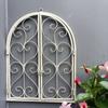 Романтический металлический настенный декор Винтажная рама фальш-окна Искусство с арочным дизайном для украшения спальни, двора