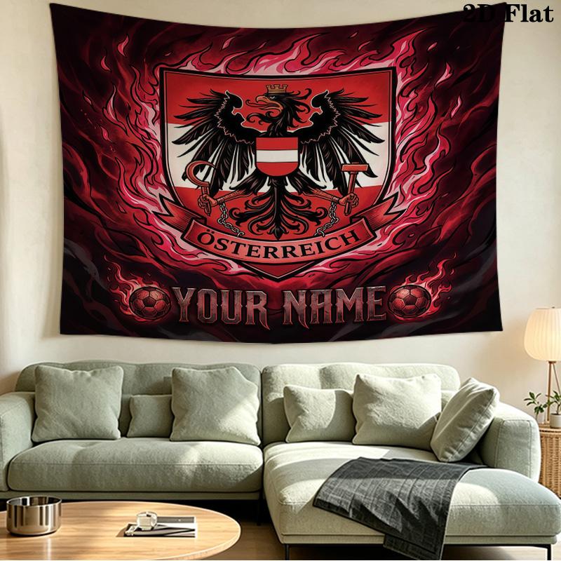 Custom Name Österreich Printed Tapestry – Wall Hanging for Bedrooms, Dorms, and Home Decor