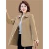 Middle-Aged Women's Plus Size Spring & Autumn Elegant Wool Trench Coat