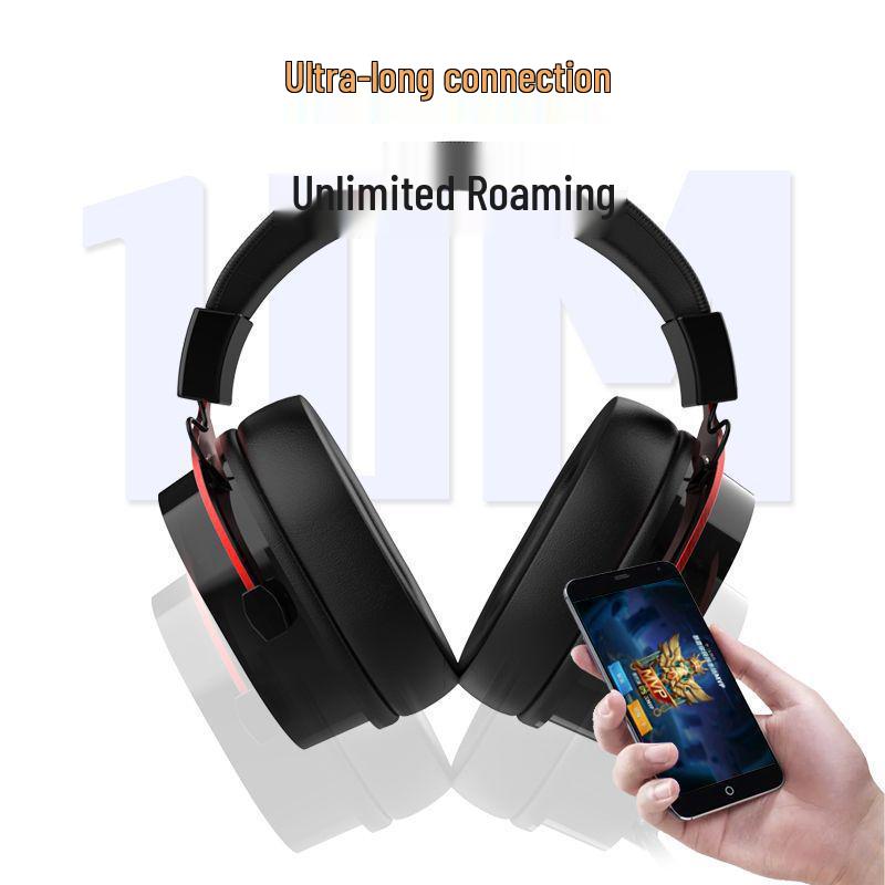 Беспроводная игровая гарнитура с микрофоном, двойной режим: 2,4 ГГц и Bluetooth для ПК и мобильных устройств.