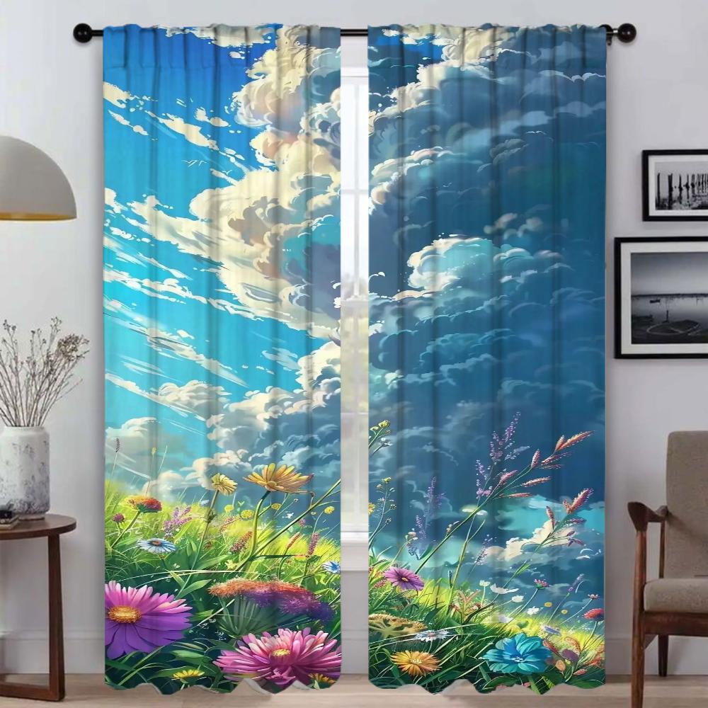 Летние кухонные занавески для перегородок, затемняющие шторы для камеры, 2 шт., занавески для окон, украшение на Хэллоуин, тюль для спальни