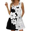 Женское модное повседневное платье без рукавов с квадратным вырезом, плиссированное платье-майка, пляжные платья с принтом