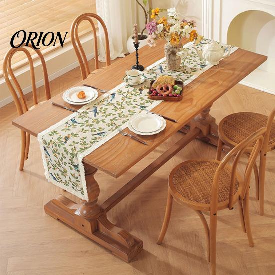 Прочный скатерть-дорожка, Винтажный цветочный принт с бахромой, Прочные прошитые края, Защищает от жары, царапин, пролитий