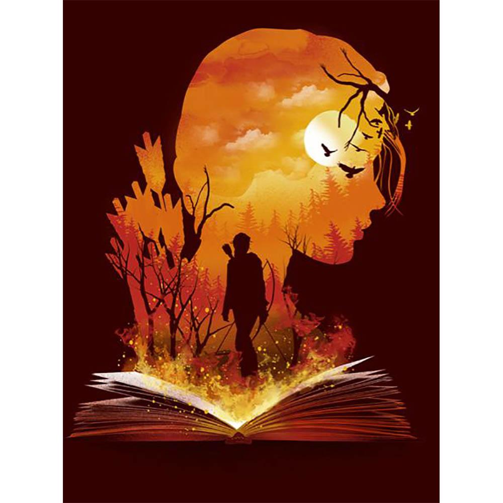 Handmade DIY Harry Potter Round Diamond Painting Kit Magician Cross Embroidered Deer Eagle Lion Diamond Mosaic Decoration