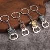 Frog Wolf Metal Lion Keyring Bronze Color Beer Opener Keychain  Backpack Pendant