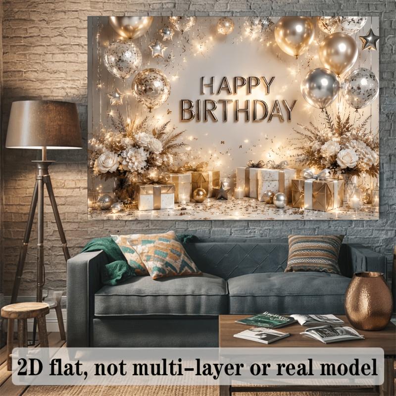 Birthday celebration theme background, themed party, outdoor celebration event, with a refined style and a warm atmosphere.