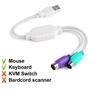 1 PCS USB Male To PS/2 PS2 Female Converter Adapter Cable Cord Converter Adapter Keyboard USB To Two PS/2 Converter Cables