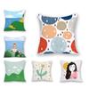 Мультяшный пейзаж скандинавский домашний декор мультяшный богемный стиль квадратная подушка наволочка подушка