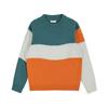 Men's Retro Colorblock Knit Sweater: Loose Fit, Round Neck, Autumn/Winter Style