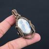Blue Scheelite Gemstone Pure Copper Wire Wrapped Handmade Pendant Jewelry For Gift