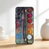 Watercolors Set Paint Palette Phone Case For Samsung S26,S25,24,23,22,30,21,10,9,Ultra,Plus,Lite,FE Soft Black Case