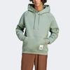 Adidas Solid Color Hooded Pullover Sweatshirt Men Tops Green IA9346