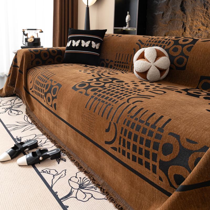 Шенилл Этнический стиль Чехол для дивана Полное покрытие Нескользящий Защитник дивана Всесезонный Универсальный Диванный Плед для Кемпинга Коврик для дивана