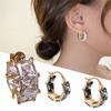 Заколка для волос без отверстия для ушей, серьги для похудения, металлические гвоздики для ушей, многослойные инкрустированные бриллиантами серьги в форме буквы С