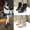 New Autumn and Winter High-heeled Short Boots for Women with Thick Heels and Pointed Ankle Boots