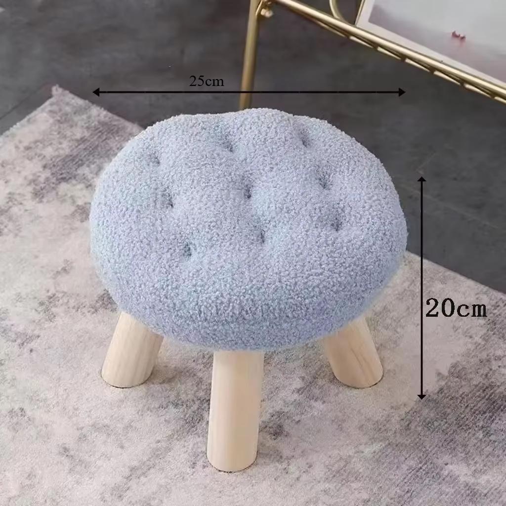 Cookie Small Stool Soft Seat Chair Girlish Heart Bedroom Solid Wood Bench Lliving Room Kids Shoe Changing Stool Home Furniture