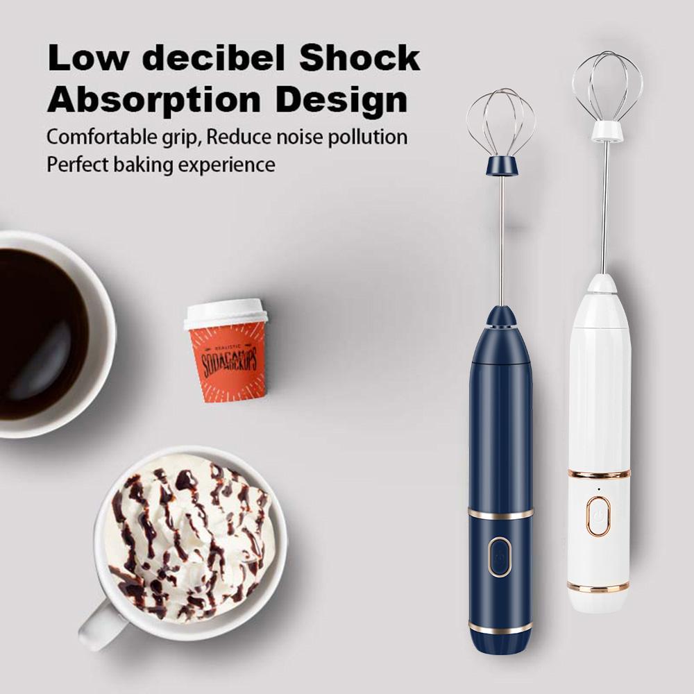 Electric Handheld Milk Frothers For Cappuccino Cream 3 Speeds Kitchen Egg Whisk Mixer Rechargeable USB Mini Coffee Maker Whisk
