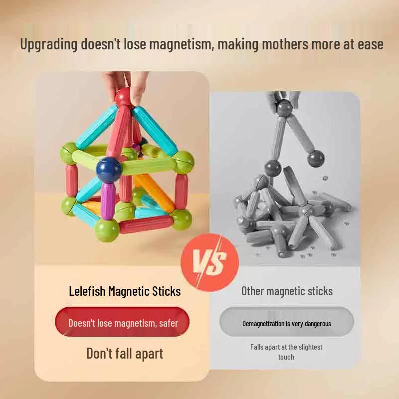 3D Magnetic Building Blocks: Educational Puzzle Toy for Boys & Girls Ages 1-3