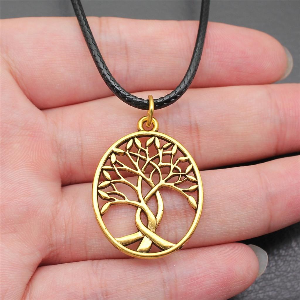 Ожерелье из кожи «Дерево жизни» 45 см, мужское украшение, свадебная годовщина, эстетические аксессуары