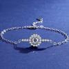 S925 Sterling Silver Bracelet for Women European and American Classic Fashion Versatile 1 Carat Moissanite Adjustable Bracelet