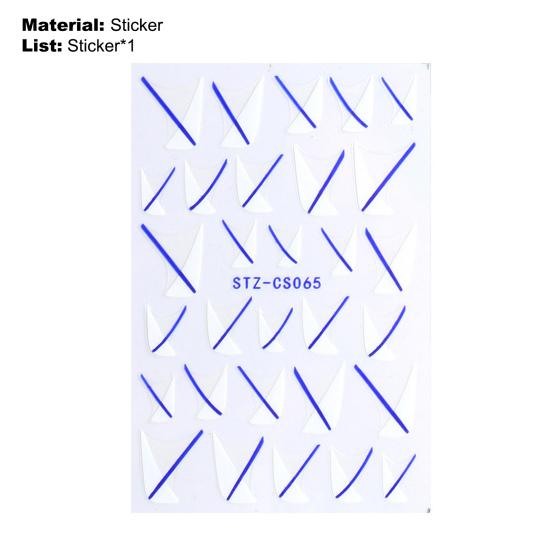 Nail Sticker French Style DIY Colorful Line Decal Powder 3D Transfer Slider for Manicure