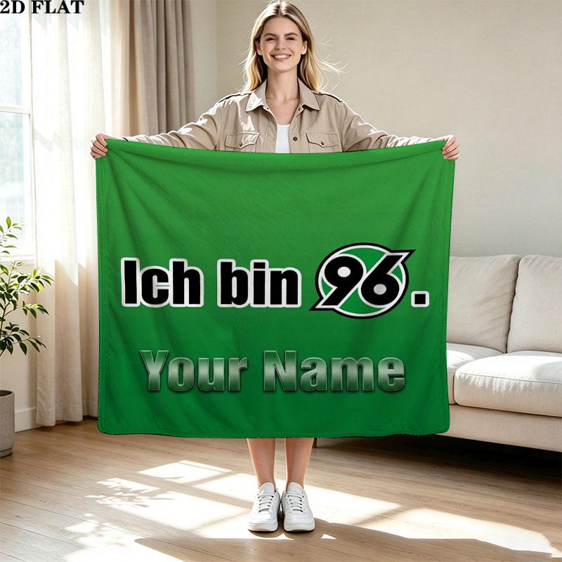 1PC Hannover 96 Custom Name Patterned Flannel Blanket Suitable For All Seasons for Home Decor Warmth and Comfort Gifts Holiday Present