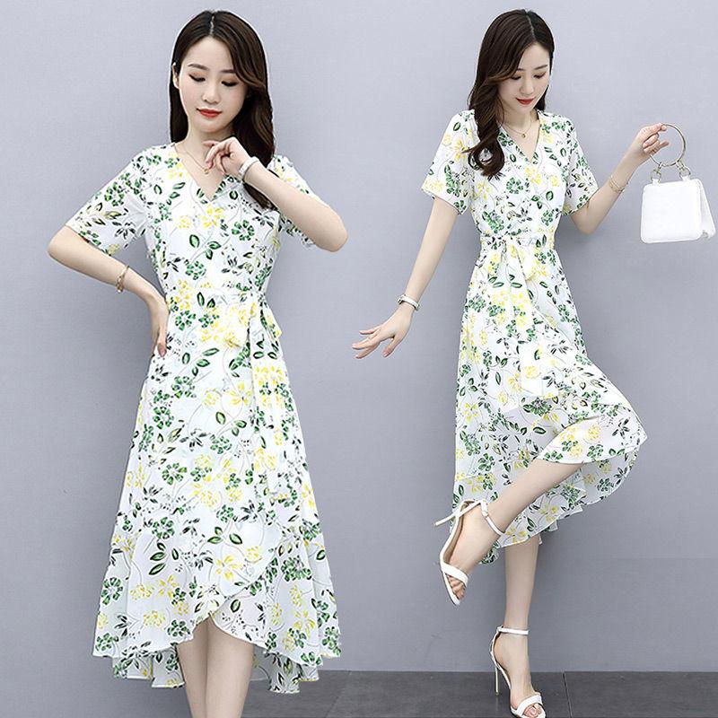 Шифоновое платье, женственное темпераментное, элегантное, с тонкой талией, длинное платье с французским цветочным принтом, может быть на шнуровке, утягивающее тонкое женское шифоновое платье