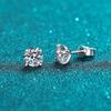 D Color 18k Plated 0.2-2ct Moissanite Stud Earrings for Women Solid 925 Sterling Silver Lab Diamond Screw Back Ear Stud Jewelry