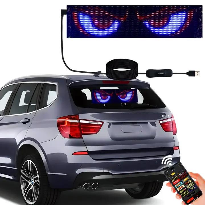 Автомобильный светодиодный индикатор окружающего света Devil Eye, пиксельная панель, гибкий светодиодный дисплей, светодиодная матричная панель, программируемая прокрутка своими руками
