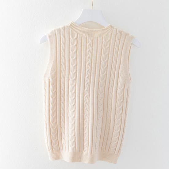 Женский вязаный жилет с V-образным вырезом без рукавов с перекрученной текстурой, свитер, однотонный повседневный свитер, жилет для повседневной носки