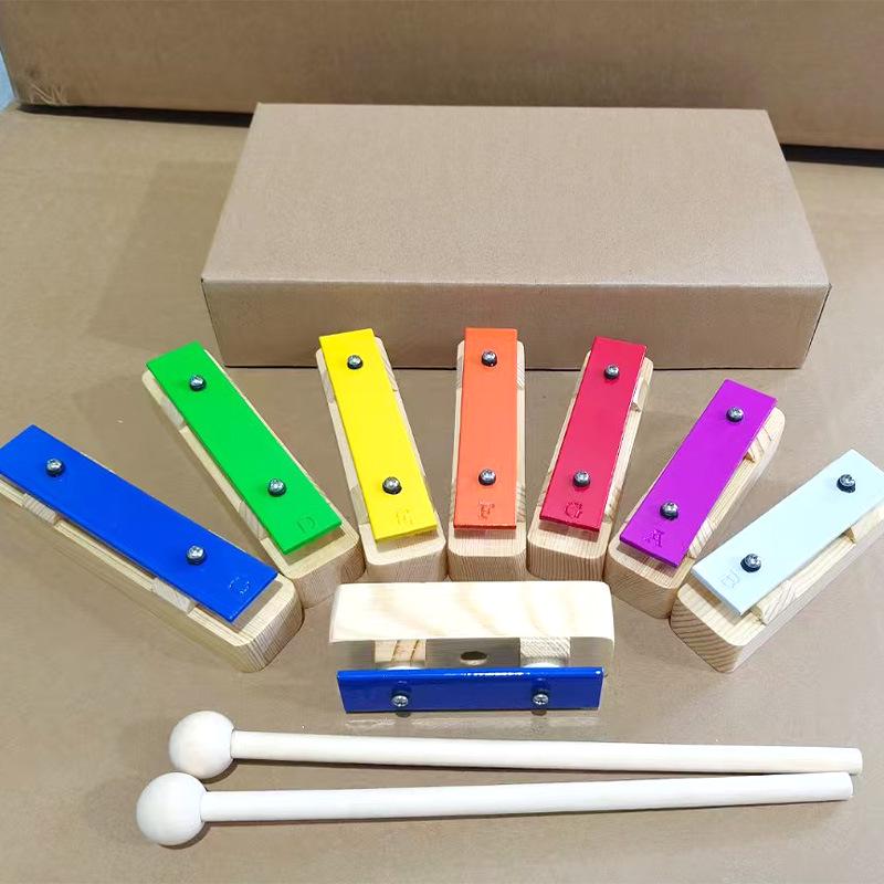 8-Tone Wooden Orff Sound Block: Children's Hand-Knocking Piano Music Teaching Aid for Kindergarten