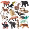 Oenux 16PCS Wild Animals Forest Lizard Bat Fox Squirrel Action Figure Model Miniature Cake Toppers Education Toy Kids Xmas Gift